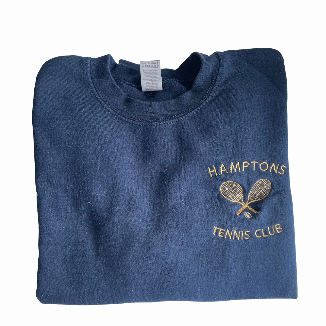 Vintage Hamptons Tennis Club Embroidered Crewneck