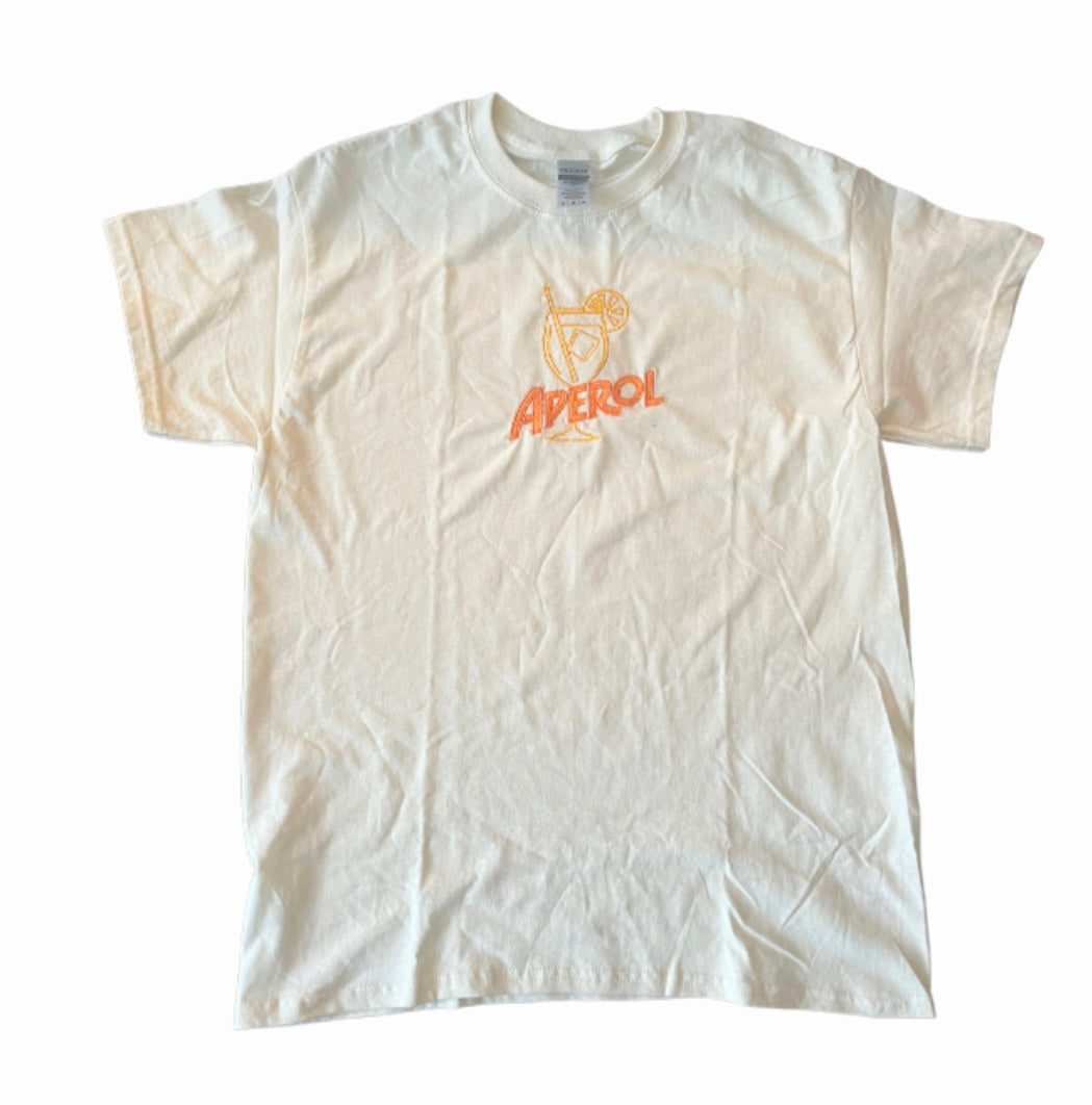 Aperol Spritz Embroidered T-Shirt – Summer Cocktail Tee
