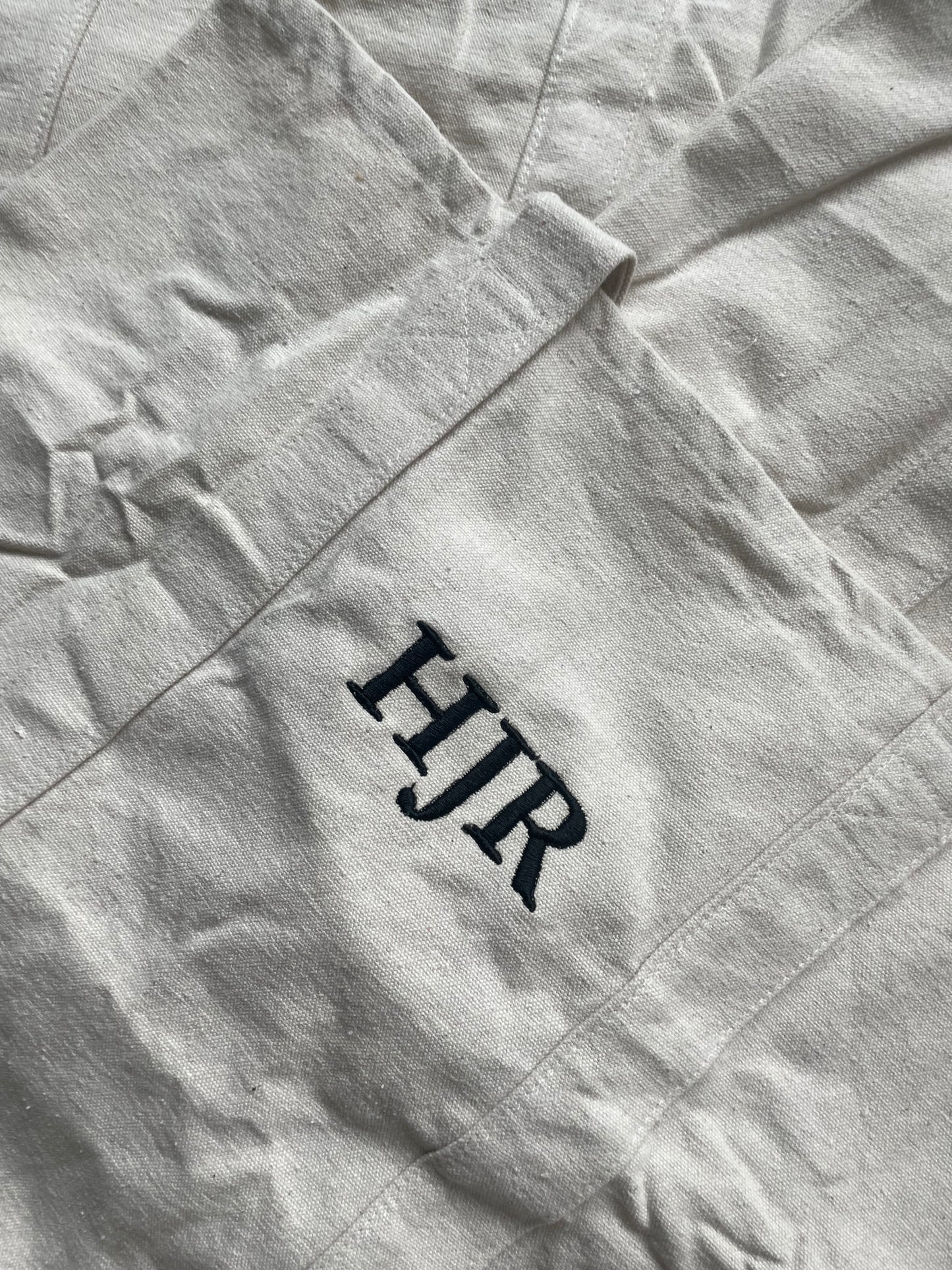 Personalized Embroidered Initial Tote Bag – Custom Monogram Canvas Tote