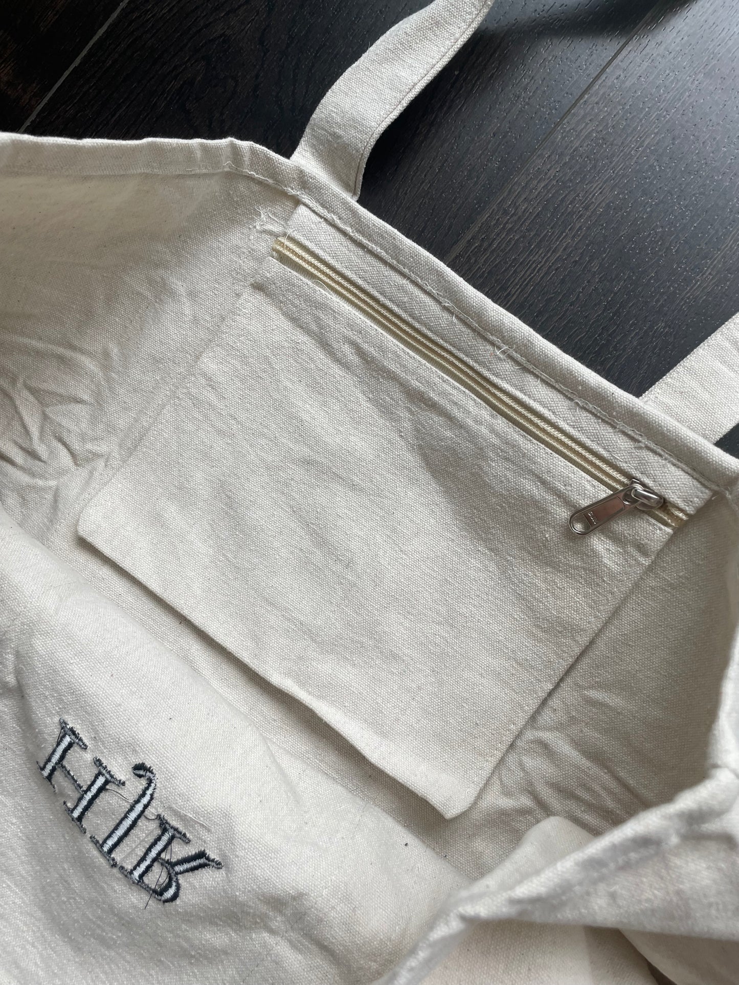 Personalized Embroidered Initial Tote Bag – Custom Monogram Canvas Tote