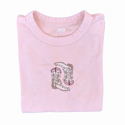 Cowboy Boot Embroidered Shirt