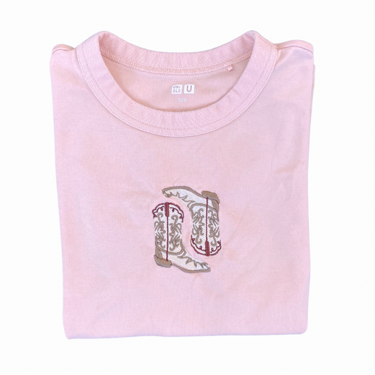 Cowboy Boot Embroidered Shirt