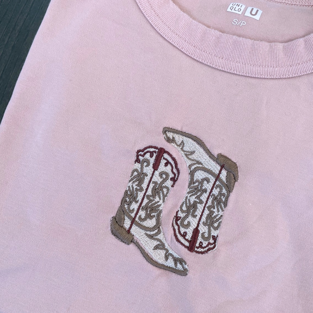 Cowboy Boot Embroidered Shirt