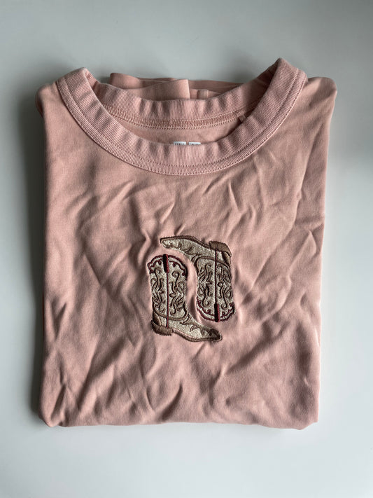 Cowboy Boot Embroidered Shirt