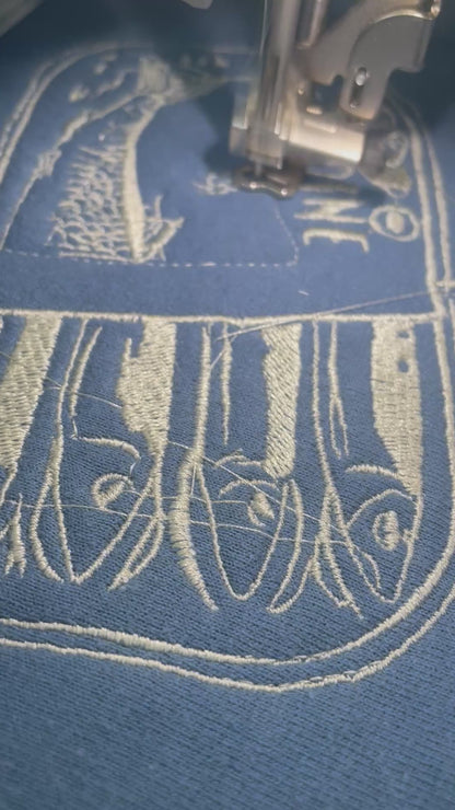 Vintage-Inspired Sardine Tin Embroidered Sweatshirt