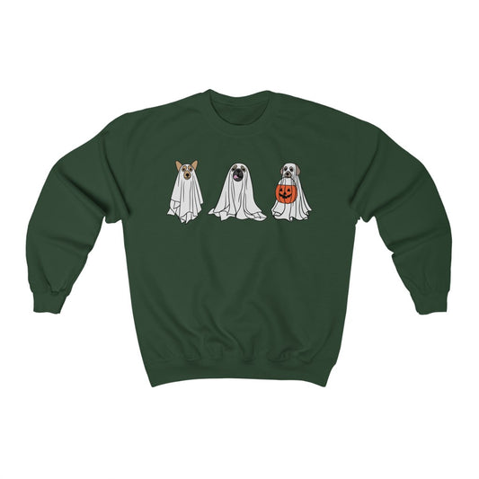 Halloween Sweatshirt,Halloween Sweater,Ghost Sweatshirt,Halloween Dog Sweatshirt,Ghost Dog Shirt,2022 Happy Halloween,Retro Spooky Season