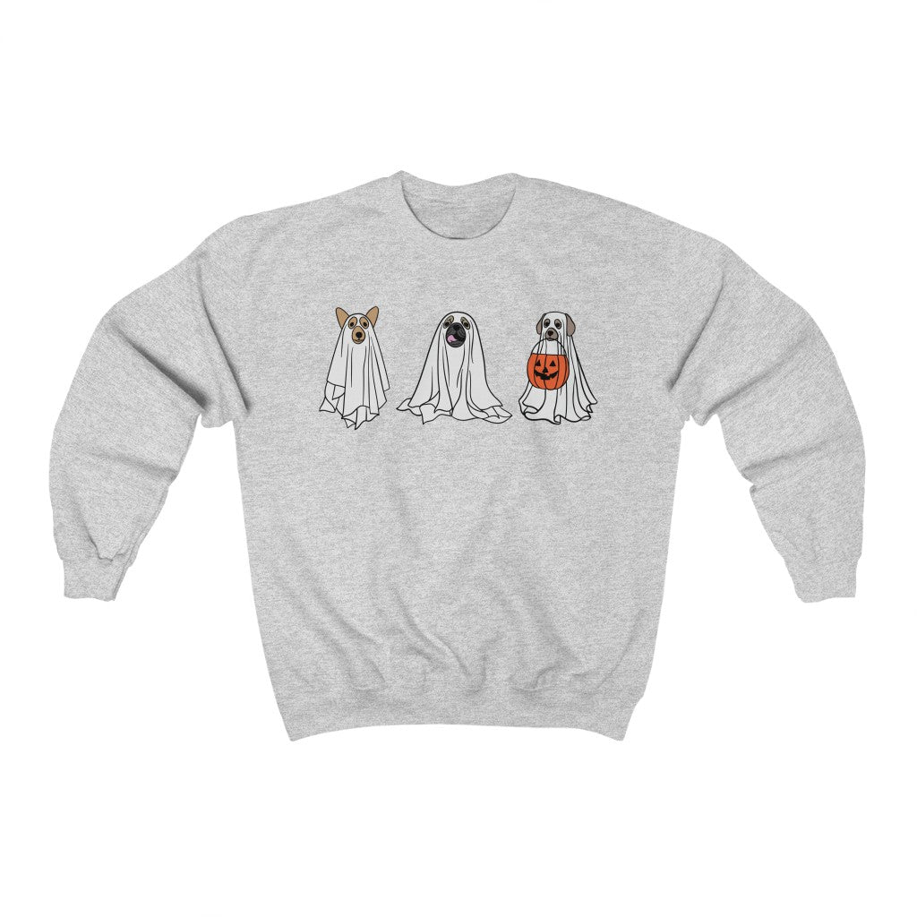 Halloween Sweatshirt,Halloween Sweater,Ghost Sweatshirt,Halloween Dog Sweatshirt,Ghost Dog Shirt,2022 Happy Halloween,Retro Spooky Season