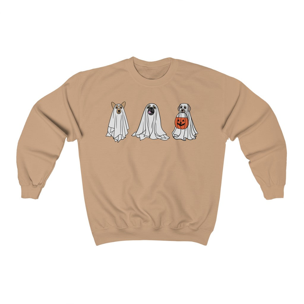 Halloween Sweatshirt,Halloween Sweater,Ghost Sweatshirt,Halloween Dog Sweatshirt,Ghost Dog Shirt,2022 Happy Halloween,Retro Spooky Season