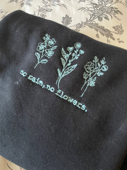 "No rain, No flowers" - Embroidered Sweater