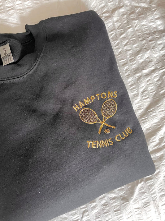 Vintage Hamptons Tennis Club- Embroidered Sweater